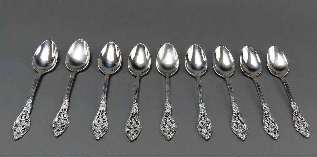 Stunning 36pc Sterling Silver Reed and Barton Florentine Lace Pat Serves 6 - 2