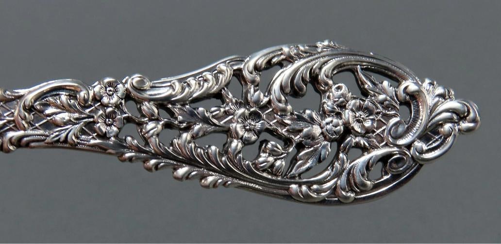 Stunning 36pc Sterling Silver Reed and Barton Florentine Lace Pat Serves 6 - 5