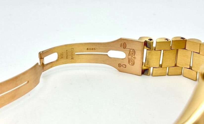 Rolex Day Date President 18238 Diamond Dial Double Quickset 18K Gold Box Papers - 11