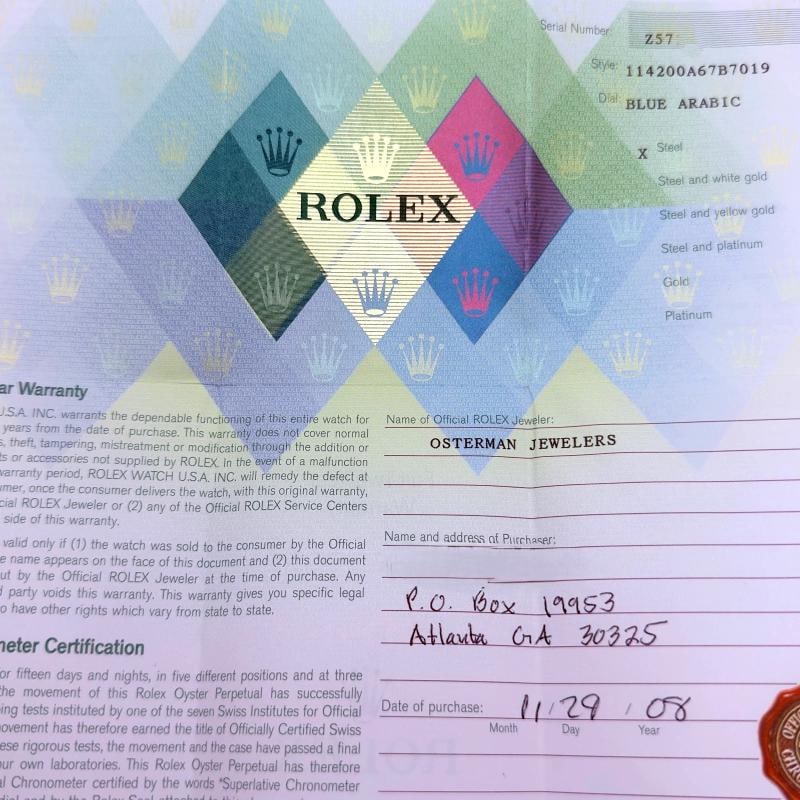 Rolex Oyster Perpetual Air King 114200 34mm Blue Dial Stainless Steel Box Papers - 2