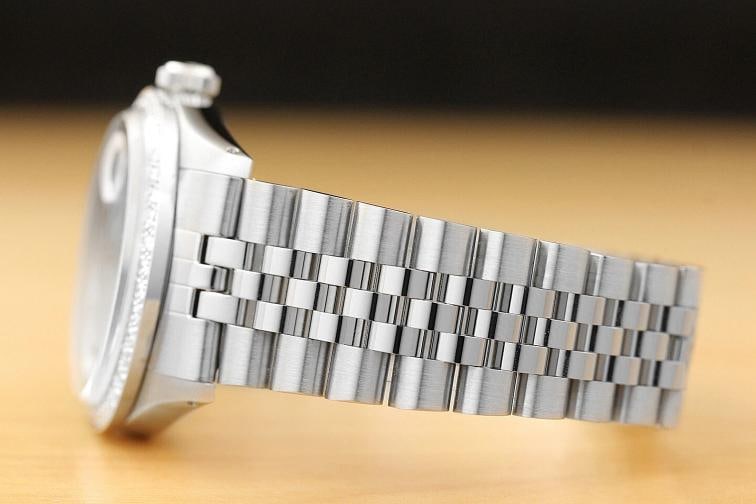 MENS ROLEX DATEJUST ICE BLUE 18K WHITE GOLD DIAMOND & STAINLESS STEEL WATCH - 5