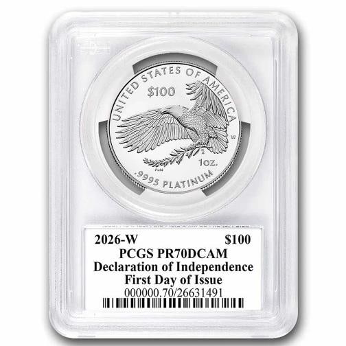 2026-W 1 oz Proof Platinum Eagle PR-70 PCGS (FDI, Black Label) - 2