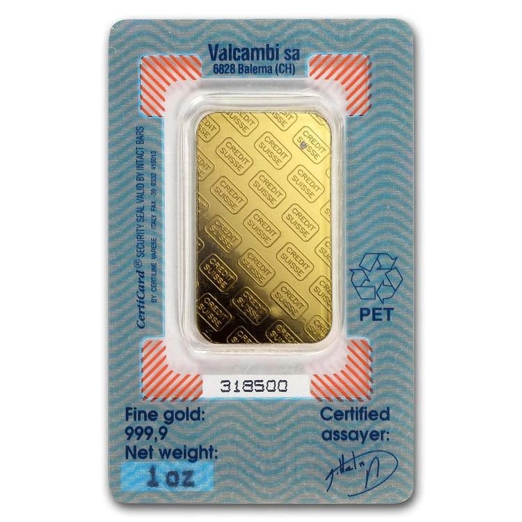 1 oz Gold Bar - Credit Suisse (Boston, Vintage Assay) - 2