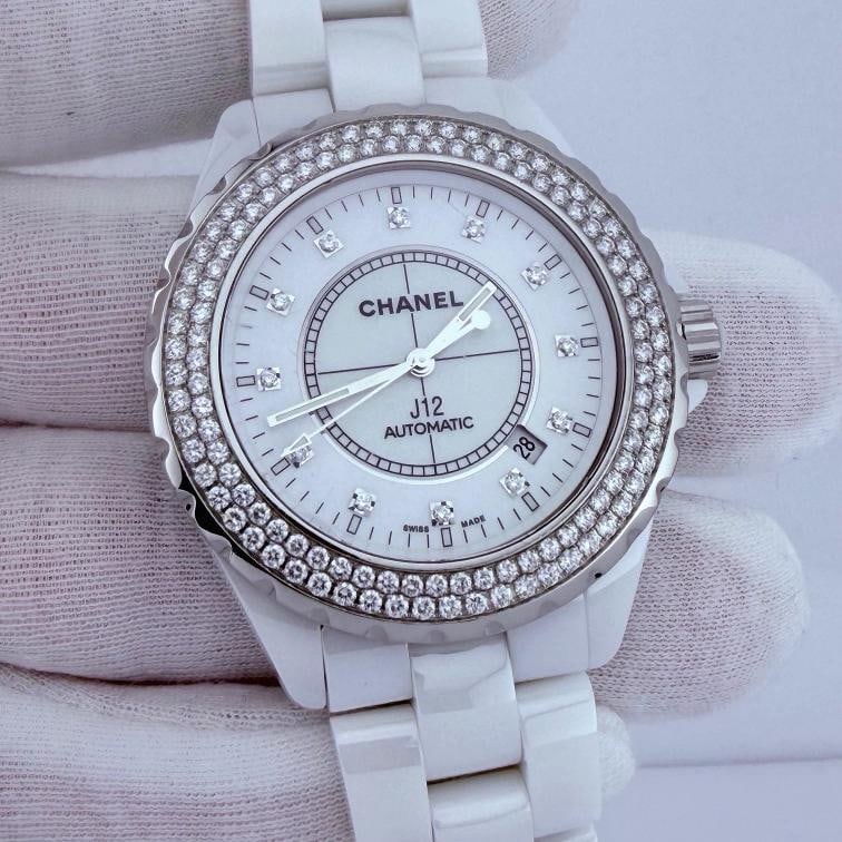 Chanel J12 Factory Diamond Dial Diamond Bezel H2013 42mm Automatic White Ceramic - 3