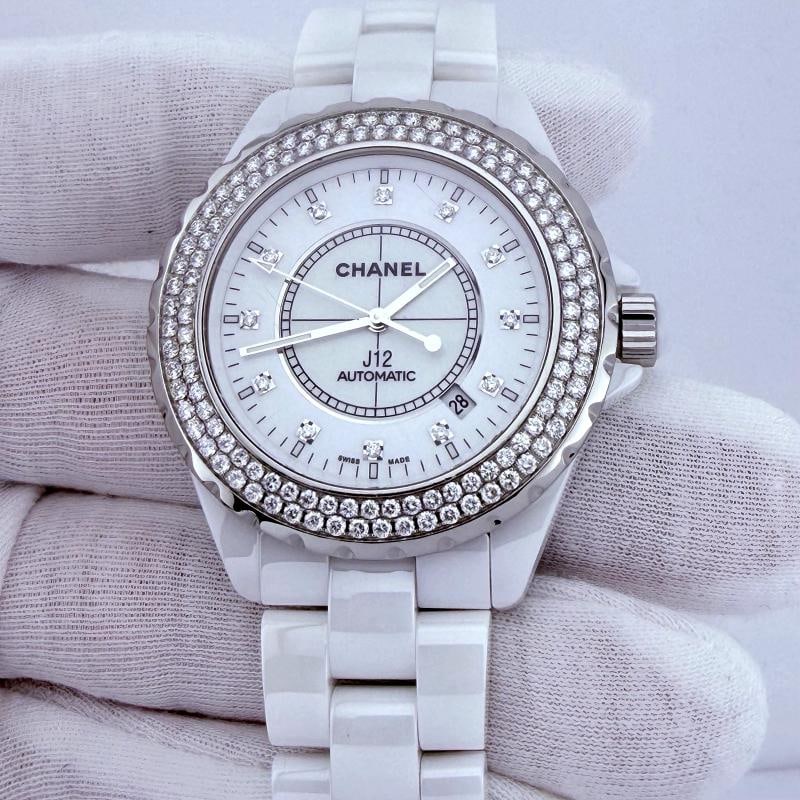 Chanel J12 Factory Diamond Dial Diamond Bezel H2013 42mm Automatic White Ceramic - 5