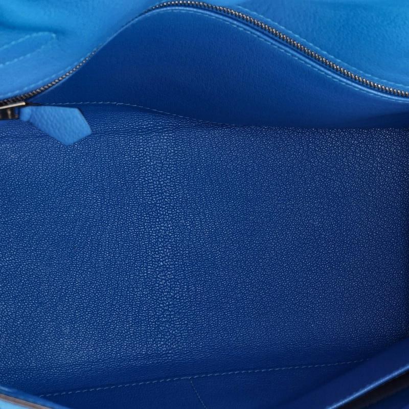 Hermes Kelly Handbag Blue Evercolor with Gold Hardware 28 - 5