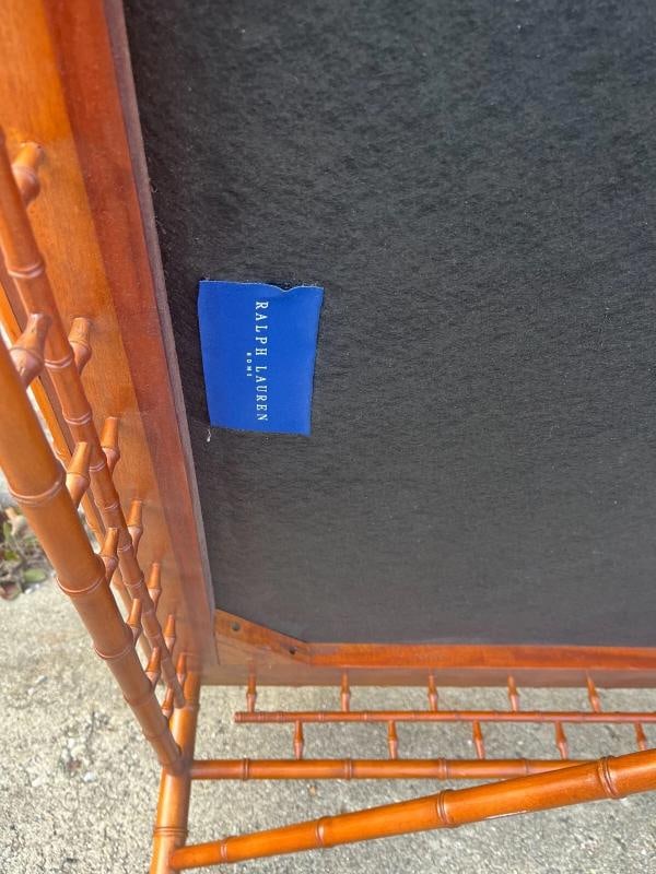 RARE!! EJ Victor for Ralph Lauren Bamboo Upholstered Cocktail Table Ottoman - 10