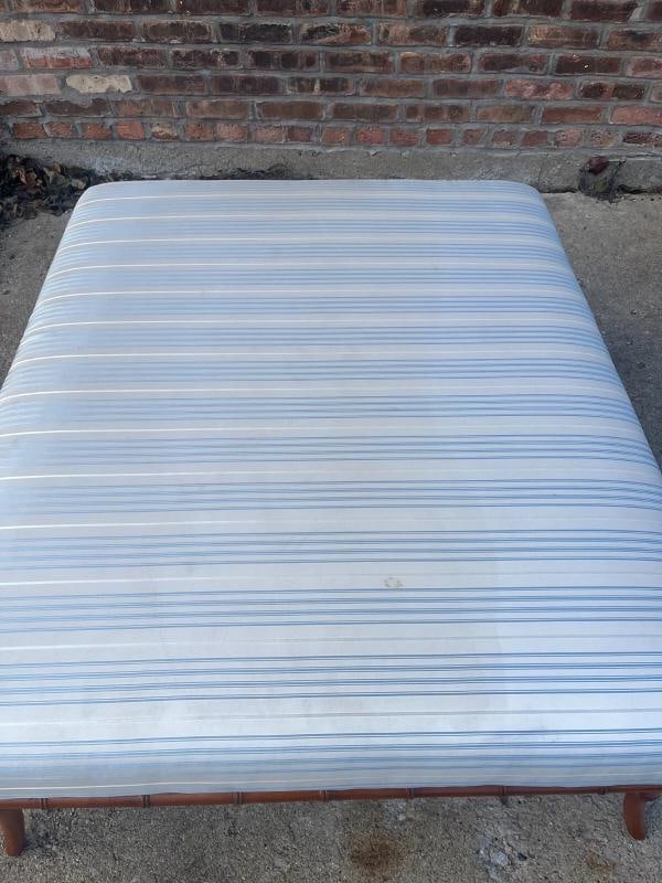 RARE!! EJ Victor for Ralph Lauren Bamboo Upholstered Cocktail Table Ottoman - 11