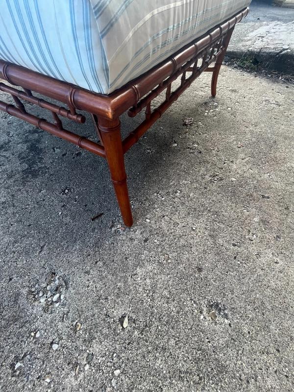 RARE!! EJ Victor for Ralph Lauren Bamboo Upholstered Cocktail Table Ottoman - 13