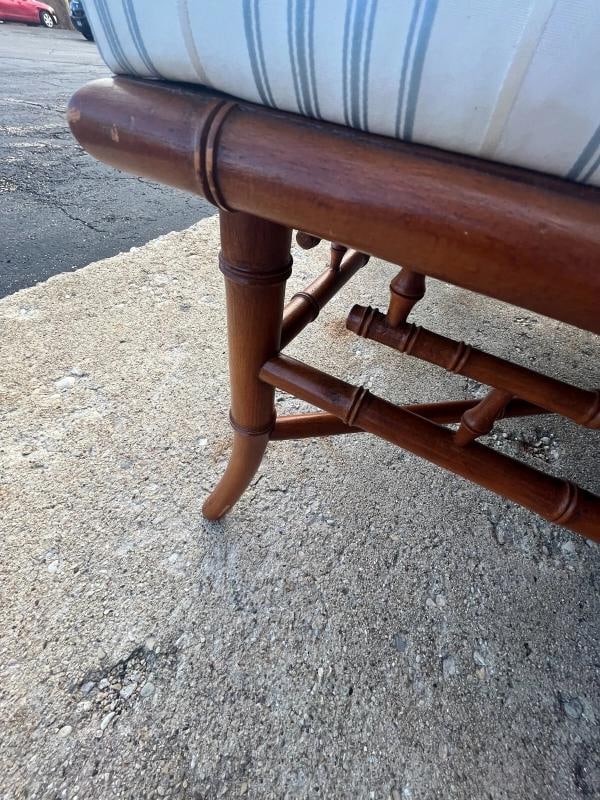 RARE!! EJ Victor for Ralph Lauren Bamboo Upholstered Cocktail Table Ottoman - 14