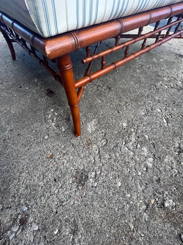 RARE!! EJ Victor for Ralph Lauren Bamboo Upholstered Cocktail Table Ottoman - 15