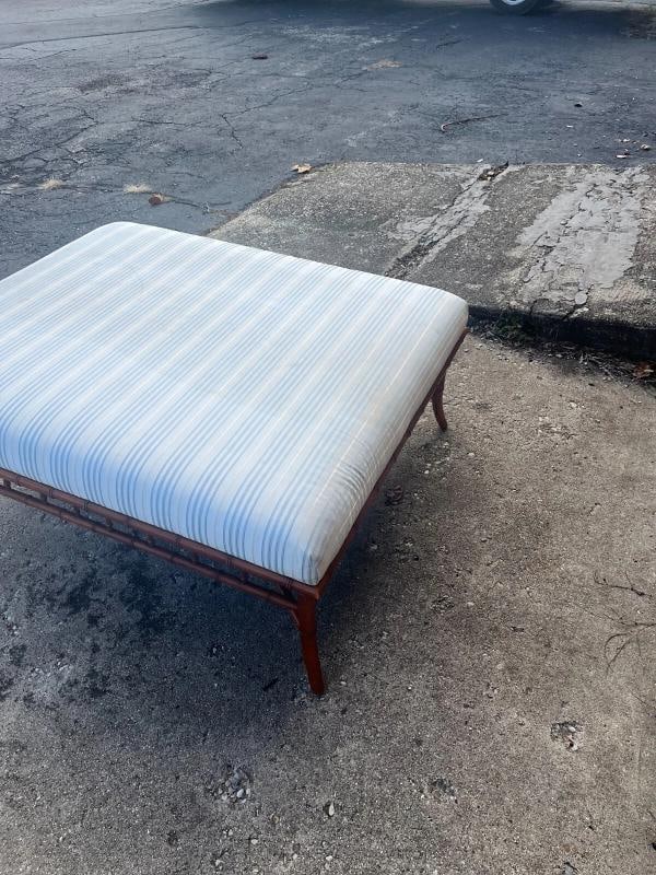 RARE!! EJ Victor for Ralph Lauren Bamboo Upholstered Cocktail Table Ottoman - 7