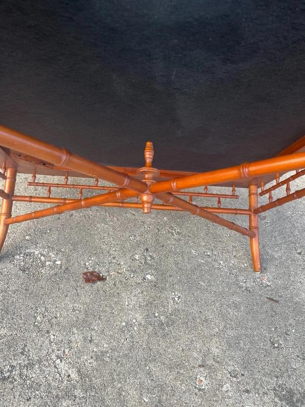 RARE!! EJ Victor for Ralph Lauren Bamboo Upholstered Cocktail Table Ottoman - 9