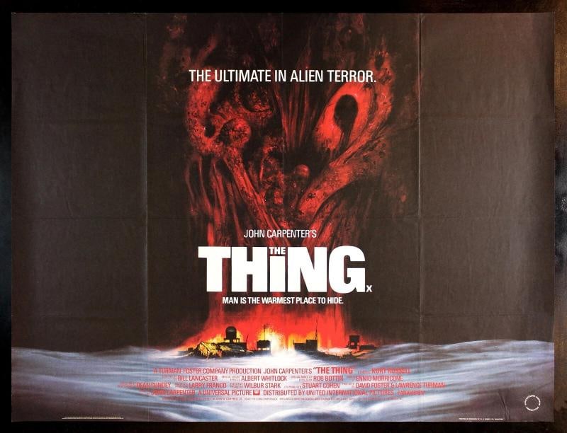THE THING RARE 30"x40" UK QUAD MONSTER HORROR MOVIE POSTER 1982: Industry: Movies,Object Type: Poster,Original/Reproduction: Original,Country of Origin: United States 