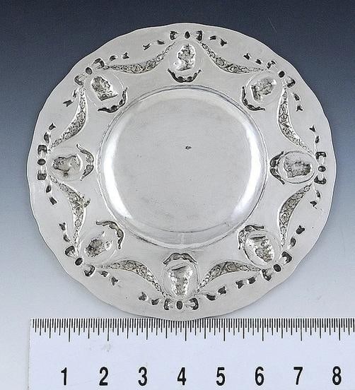 Antique c1890 German 800 Silver Louis XV Style Medallion Dish/Plate 8.25" - 4