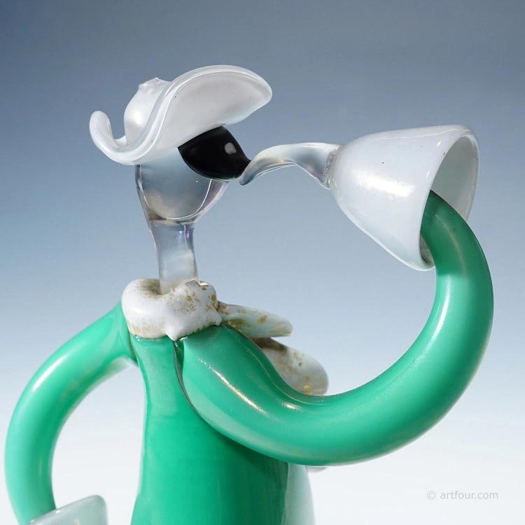 Vintage Murano Art Glass Sculpture of a Venetian Carnivalist, Seguso ca. 1940s - 5