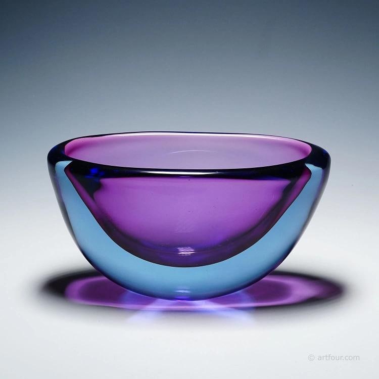 Large Art Glass Bowl by Flavio Poli for Seguso Vetri D'Arte 1950s - 3