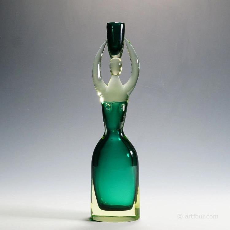 Large Cenedese Sommerso Glas Candle Stick, Murano 1970s: height: 14.76 inches diameter: 3.94 inches. Condition: Used,Brand: Murano,Material: Art Glass,Origin: Italy,Subject: Art Glass,Type: Figurine,Country of Origin: Italy