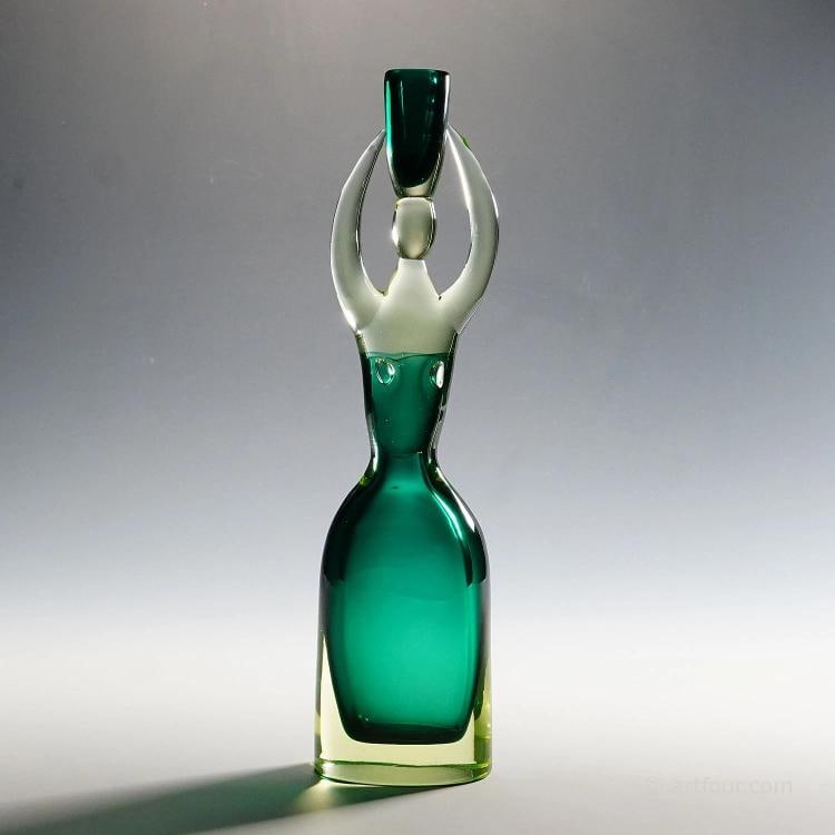 Large Cenedese Sommerso Glas Candle Stick, Murano 1970s - 3