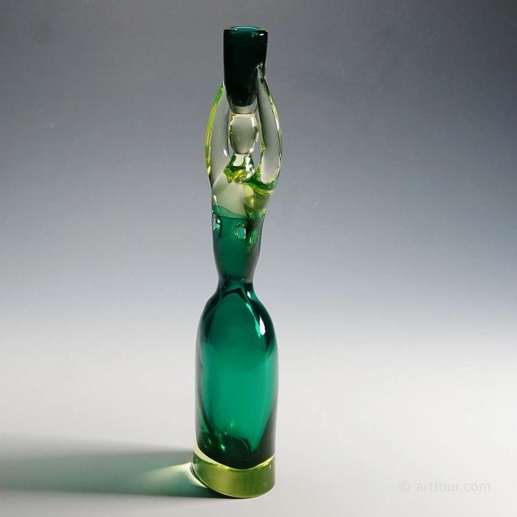 Large Cenedese Sommerso Glas Candle Stick, Murano 1970s - 5