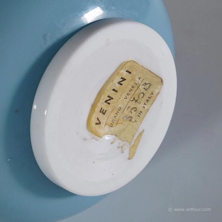 Tomaso Buzzi for Venini Vase in Light Blue and Lattimo Glass ca. 1933 - 5