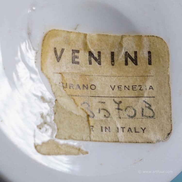 Tomaso Buzzi for Venini Vase in Light Blue and Lattimo Glass ca. 1933 - 6