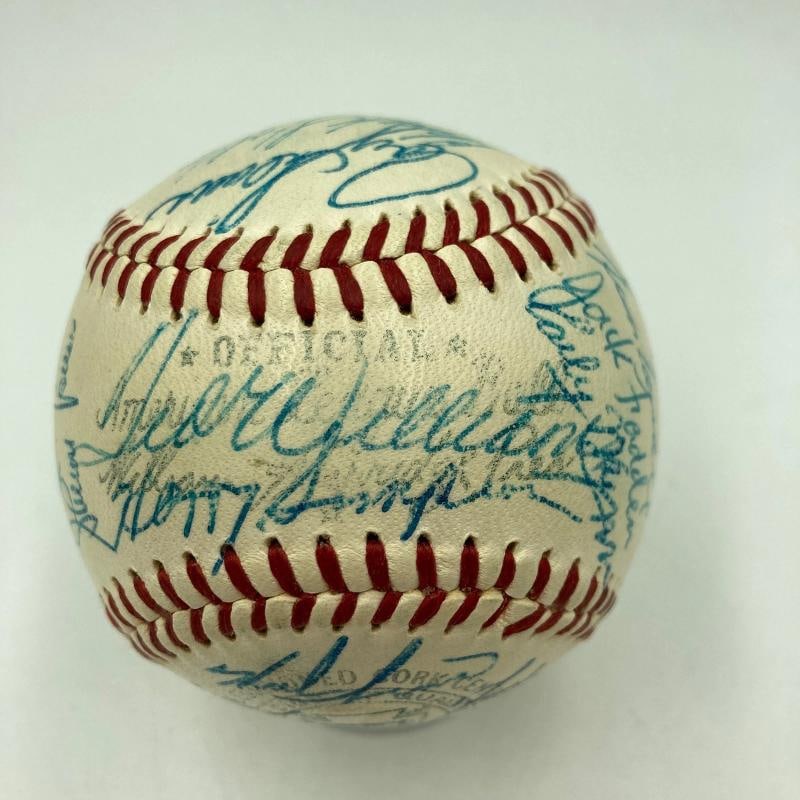 1956 All Star Game Team Signed Baseball Mickey Mantle & Ted Williams PSA DNA COA - 2