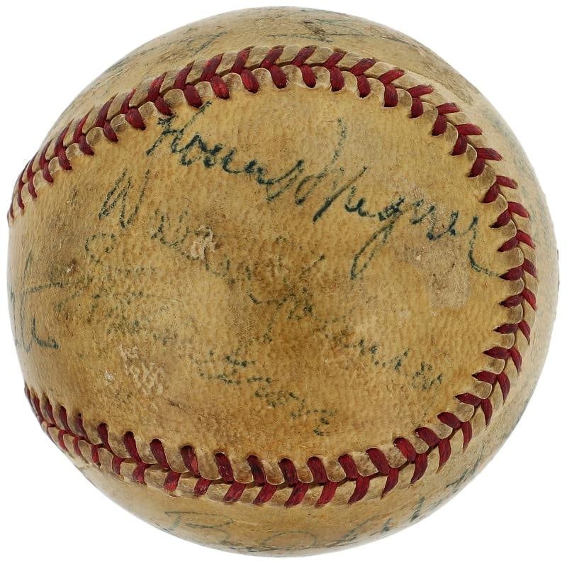 Babe Ruth, Honus Wagner, Abbott & Costello Signed Baseball Beckett COA (1 of 6)
