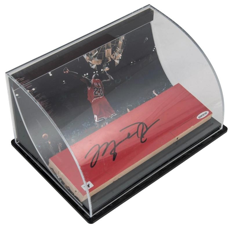 Beautiful Michael Jordan Signed Bulls Game Used Floor Display UDA & Beckett COA - 2