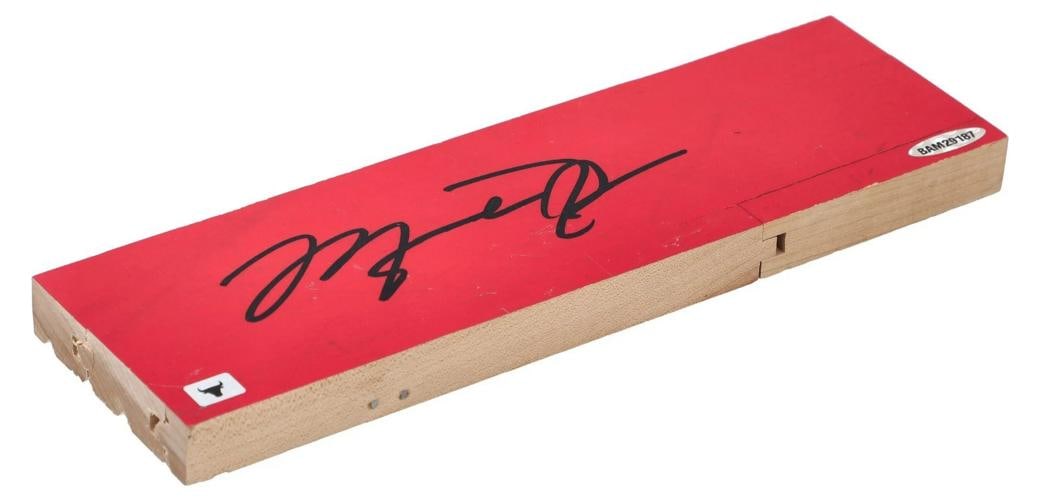 Beautiful Michael Jordan Signed Bulls Game Used Floor Display UDA & Beckett COA - 5