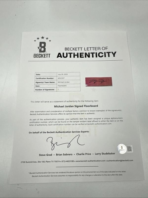 Beautiful Michael Jordan Signed Bulls Game Used Floor Display UDA & Beckett COA - 8