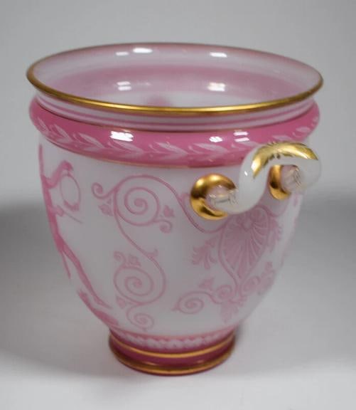 Rare Baccarat Pink Cameo Wine Cooler - Circa 1870 - 3