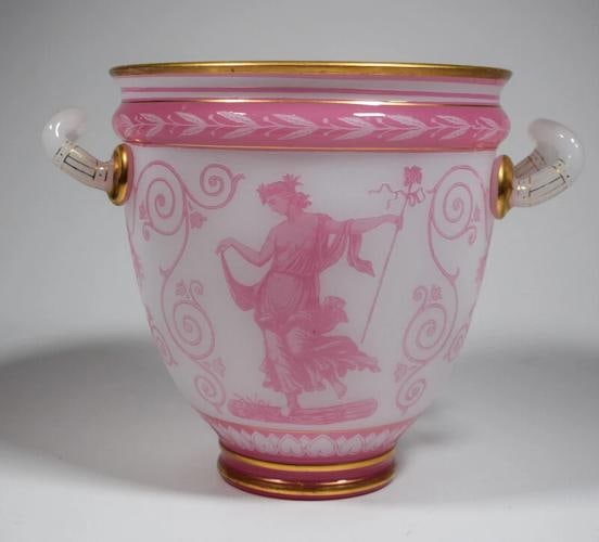 Rare Baccarat Pink Cameo Wine Cooler - Circa 1870 - 4