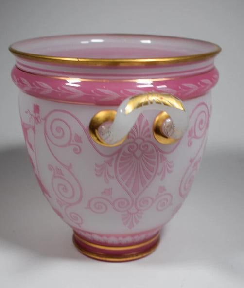 Rare Baccarat Pink Cameo Wine Cooler - Circa 1870 - 5