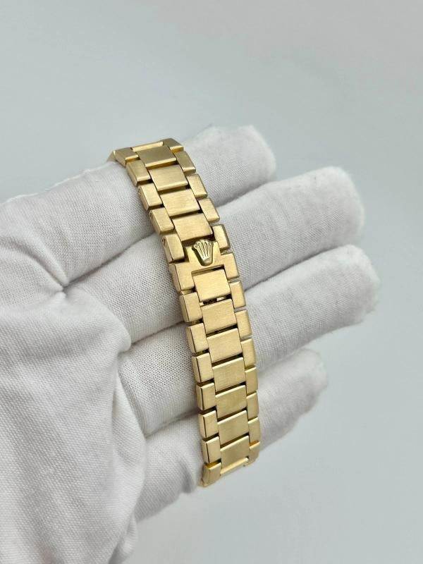 Vintage Rolex Cellini 4360 25mm White Roman Dial Octagonal 18K Yellow Gold - 7