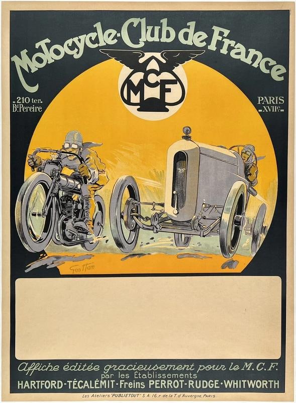 Original Vintage Poster MOTOCYCLE CLUB DE PARIS French Grand Prix Car Racing OL: Dimensions: 23 x 31.1 in. / 58.5 x 79 cm.; Circa 1926 . Condition: Used,Artist: Geo Ham,Listed By: Dealer or Reseller,Type: Poster,Year of Production: 1926,Width (Inches): 23",Height (Inches):