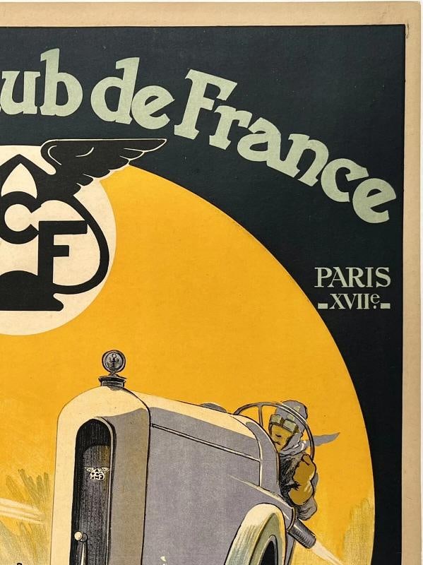 Original Vintage Poster MOTOCYCLE CLUB DE PARIS French Grand Prix Car Racing OL - 3