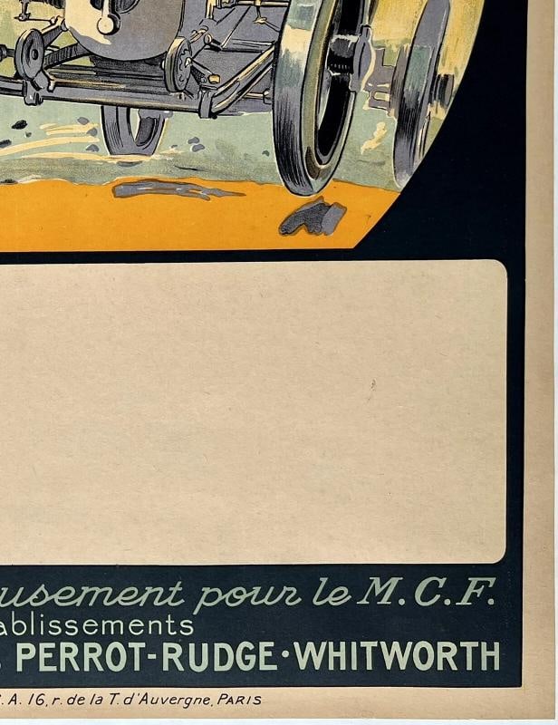 Original Vintage Poster MOTOCYCLE CLUB DE PARIS French Grand Prix Car Racing OL - 5