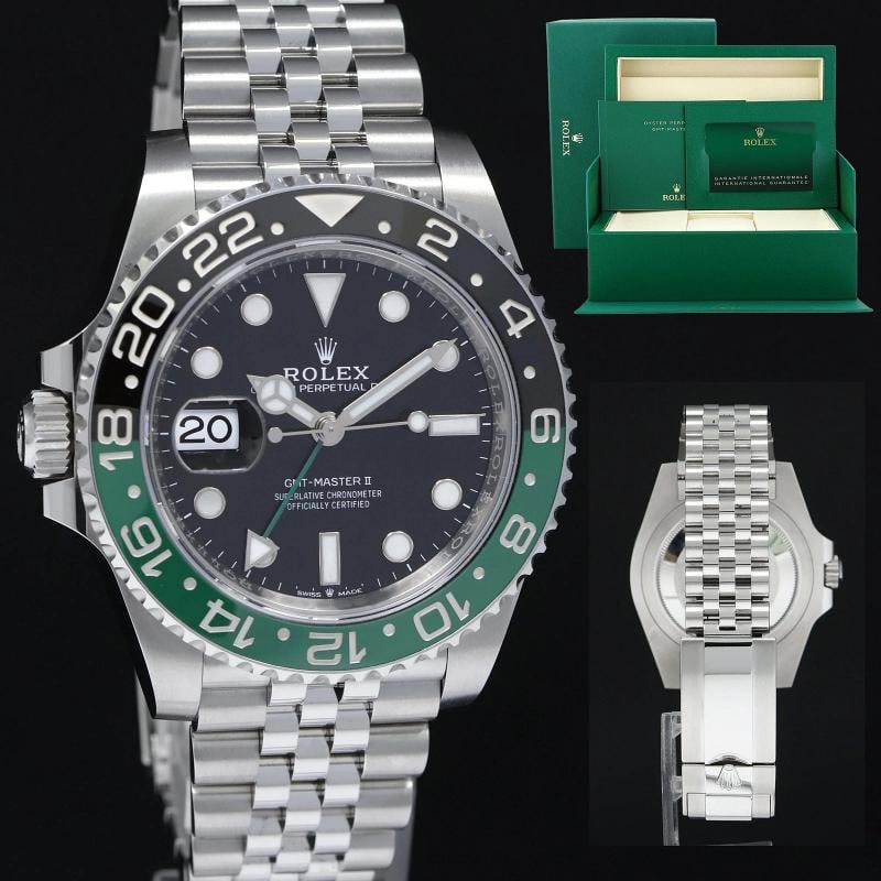 2025 NEW PAPERS Rolex GMT-Master II SPRITE 126720 VTNR Green Black Jubilee Steel: Brand Rolex Model GMT-Master II 'SPRITE' Reference Number 126720 VTNR Serial Number Random In Stock SKU: H8543 Metal Steel Case Size 40.00mm Wrist Size This Rolex will fit a wrist up to 8.00