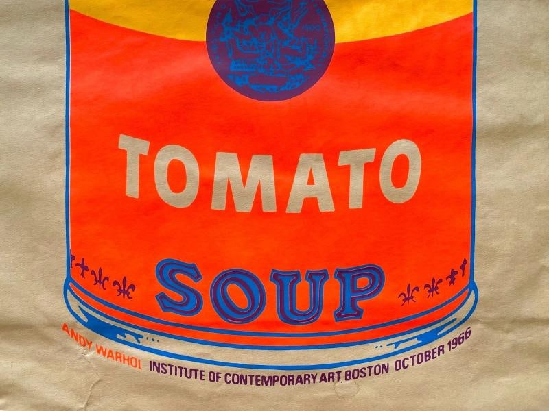 ANDY WARHOL RARE 1966 MCM SOUP CAN SILKSCREEN PRINT FRAMED POP ART SHOPPING BAG~(23 3/4" W X 31" ... - 10