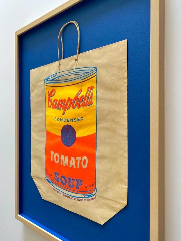 ANDY WARHOL RARE 1966 MCM SOUP CAN SILKSCREEN PRINT FRAMED POP ART SHOPPING BAG~(23 3/4" W X 31" ... - 13