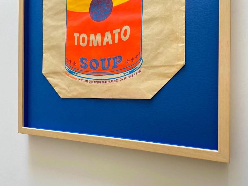 ANDY WARHOL RARE 1966 MCM SOUP CAN SILKSCREEN PRINT FRAMED POP ART SHOPPING BAG~(23 3/4" W X 31" ... - 15