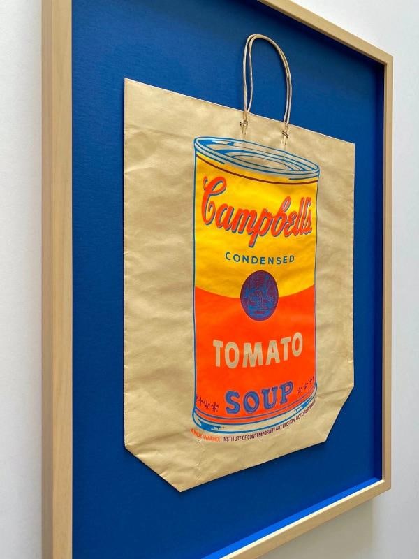 ANDY WARHOL RARE 1966 MCM SOUP CAN SILKSCREEN PRINT FRAMED POP ART SHOPPING BAG~(23 3/4" W X 31" ... - 8