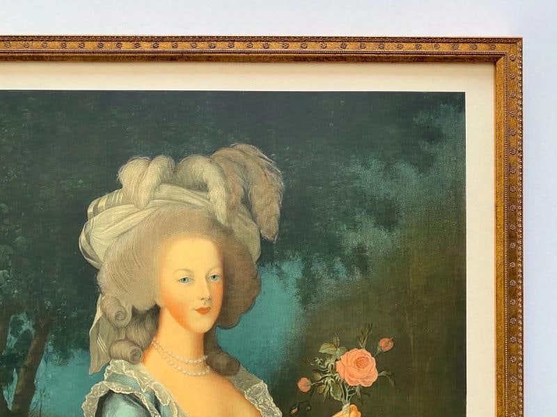 MADAME LE BRUN RARE 1955 MOURLOT LITHO PRINT FRAMED POSTER MARIE ANTIONETTE 1783~(20 3/4" W X 30 ... - 10