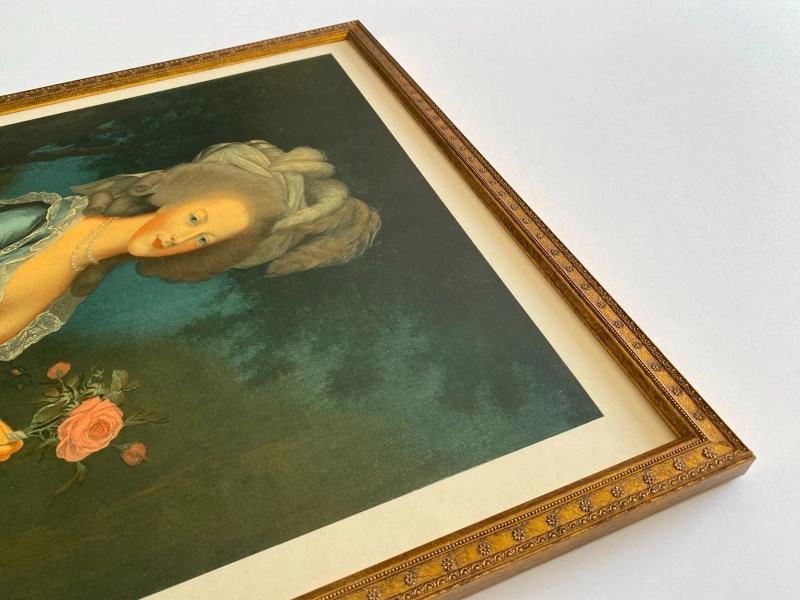 MADAME LE BRUN RARE 1955 MOURLOT LITHO PRINT FRAMED POSTER MARIE ANTIONETTE 1783~(20 3/4" W X 30 ... - 11