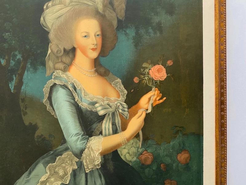 MADAME LE BRUN RARE 1955 MOURLOT LITHO PRINT FRAMED POSTER MARIE ANTIONETTE 1783~(20 3/4" W X 30 ... - 12