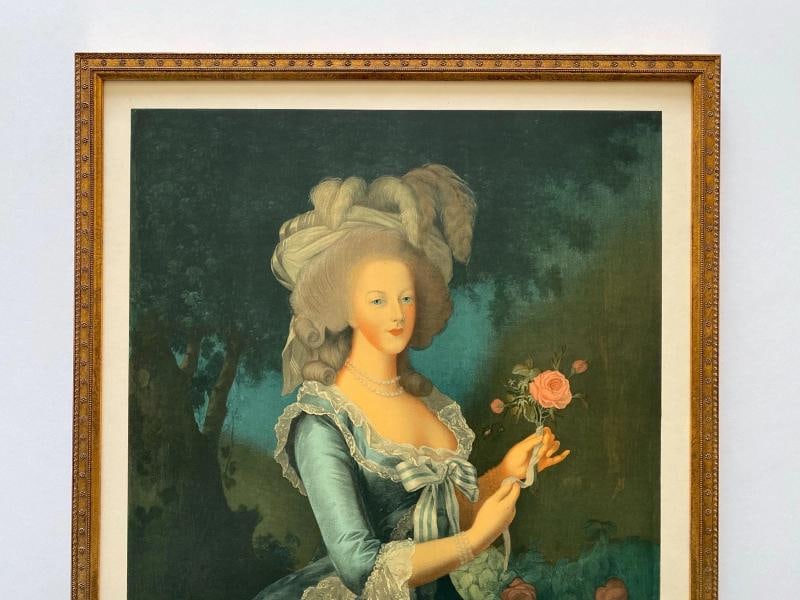 MADAME LE BRUN RARE 1955 MOURLOT LITHO PRINT FRAMED POSTER MARIE ANTIONETTE 1783~(20 3/4" W X 30 ... - 2