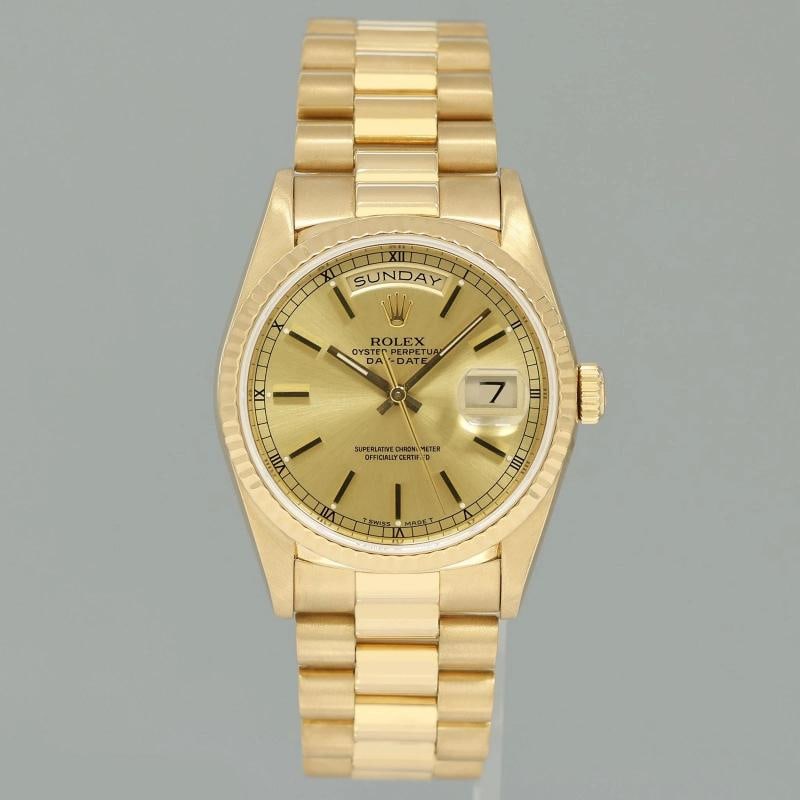 MINT Rolex President Day Date Champagne 18238 Double Quick Set Yellow Gold Watch - 2