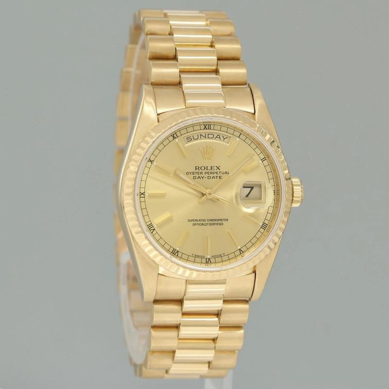 MINT Rolex President Day Date Champagne 18238 Double Quick Set Yellow Gold Watch - 3