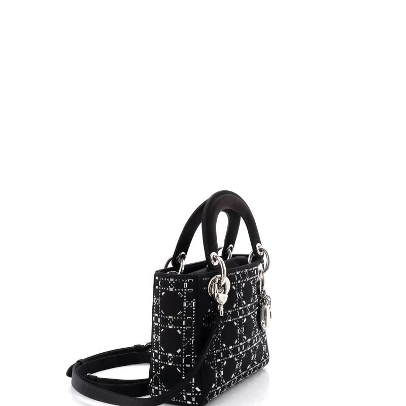 Christian Dior Lady Dior Bag Crystal Embellished Cannage Quilt Satin Mini - 2